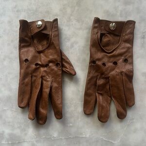 Anthropologie Brown Leather driving gloves size S